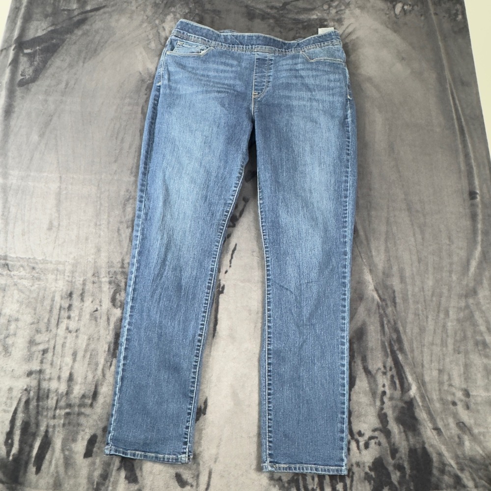 Levi's Pull On Straight Leg Jeans Womens 16M Blue Denim Stretch Comfort